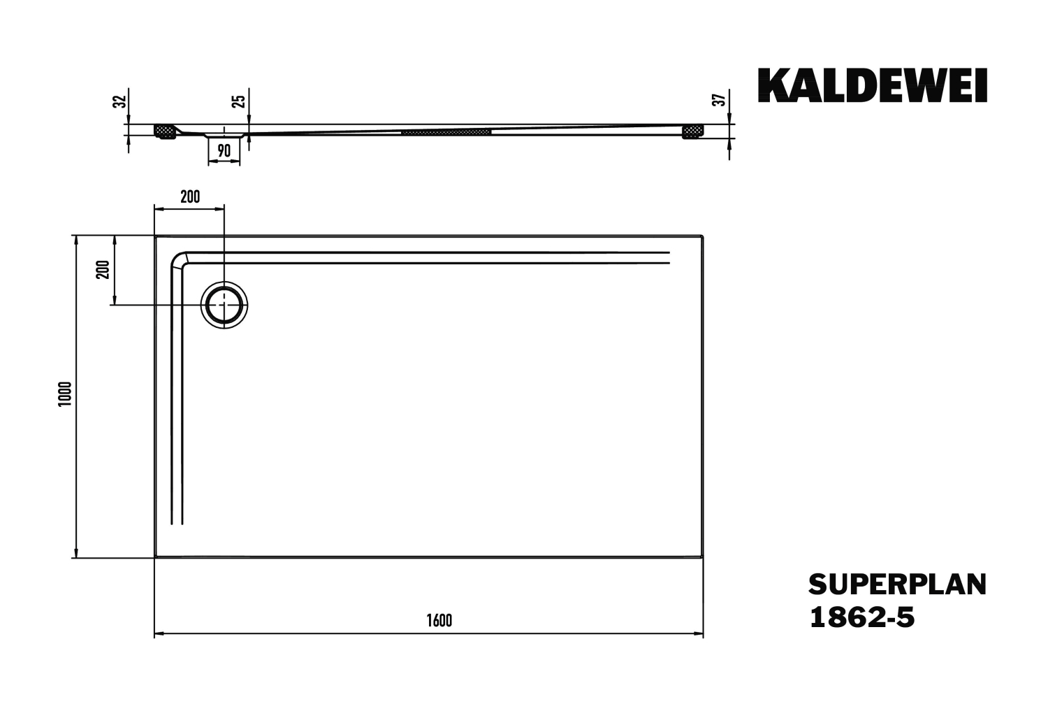 KA DW SUPERPLAN Mod.1862-5,1000x1600mm, alpwe,Wt extrafl.