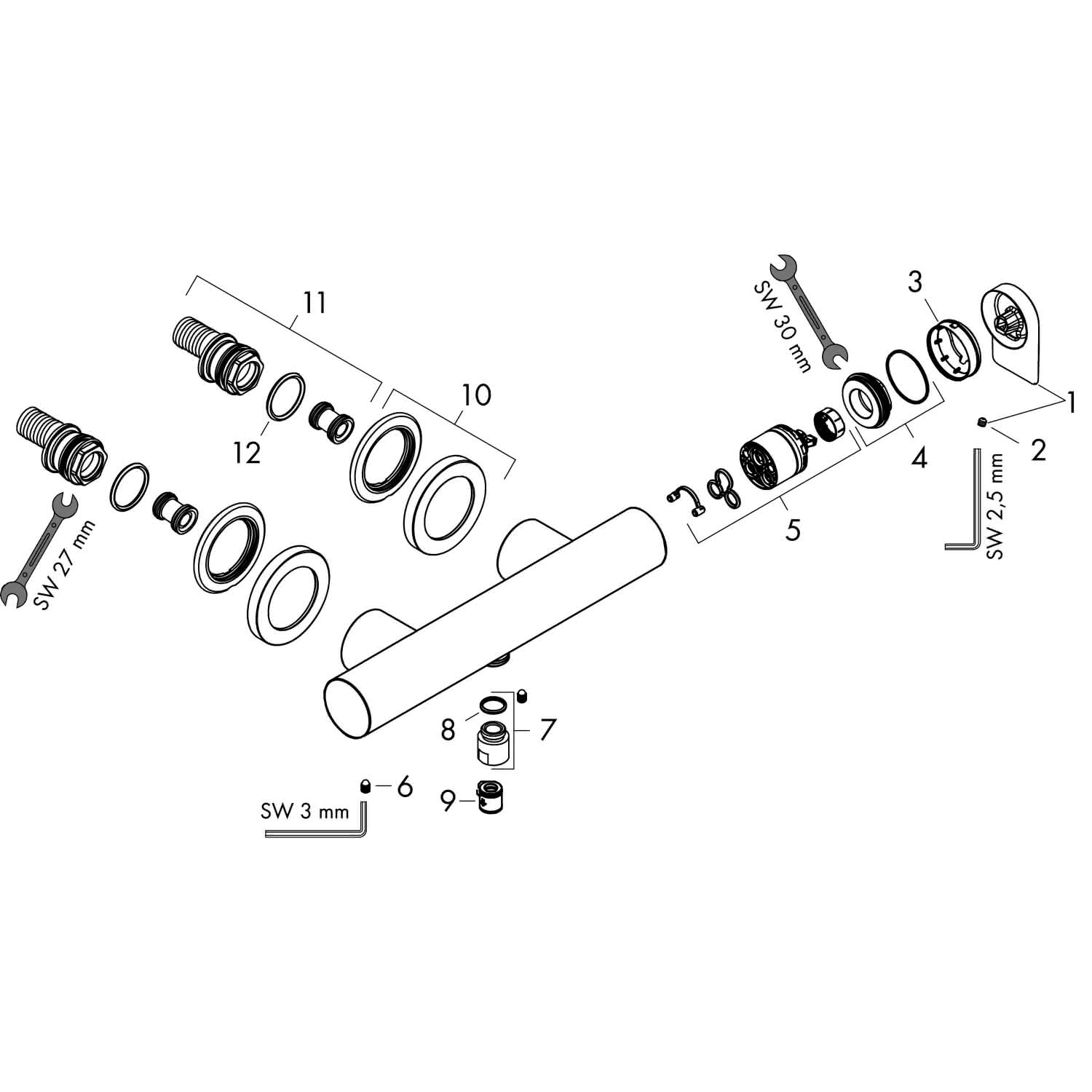 Hansgrohe Brausenmischer Aufputz Vivenis chrom