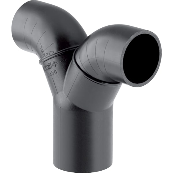 Geberit PE Doppelanschlussbogen 90Gr für Manschette d56/50