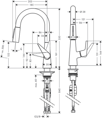 Hansgrohe Spültischmischer 160 Talis M51 Ausziehbrause 2jet chrom