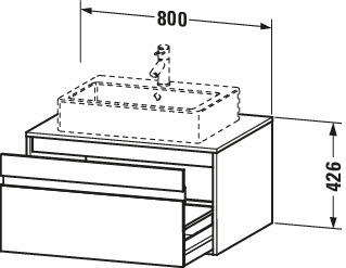 Duravit WTU wandhängend Ketho 550x800x426mm 1 Auszug, für ASB mi., basalt matt