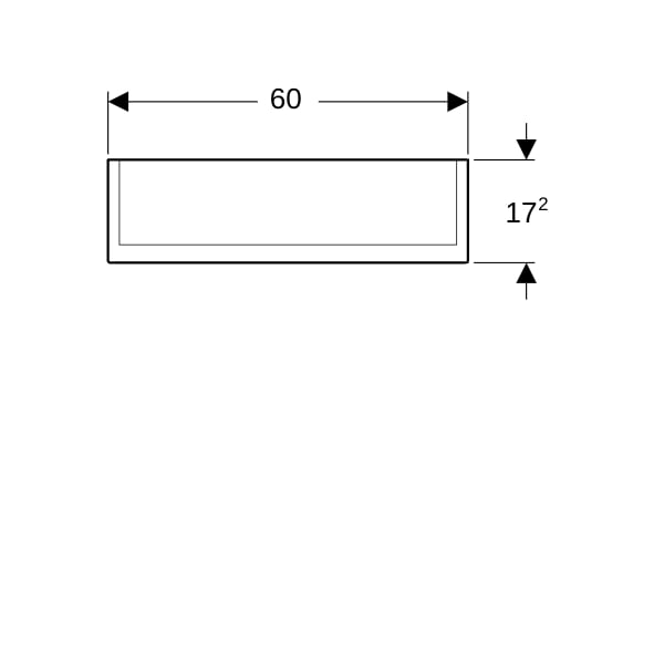 Geberit Option Plus Spiegelschrank m. Beleuchtung, zwei Türen, 60x70x17,2cm