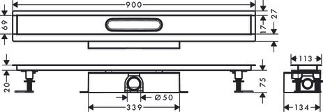 Hansgrohe Komplettset uBox universal für Standardinstall.900mm für DR FS