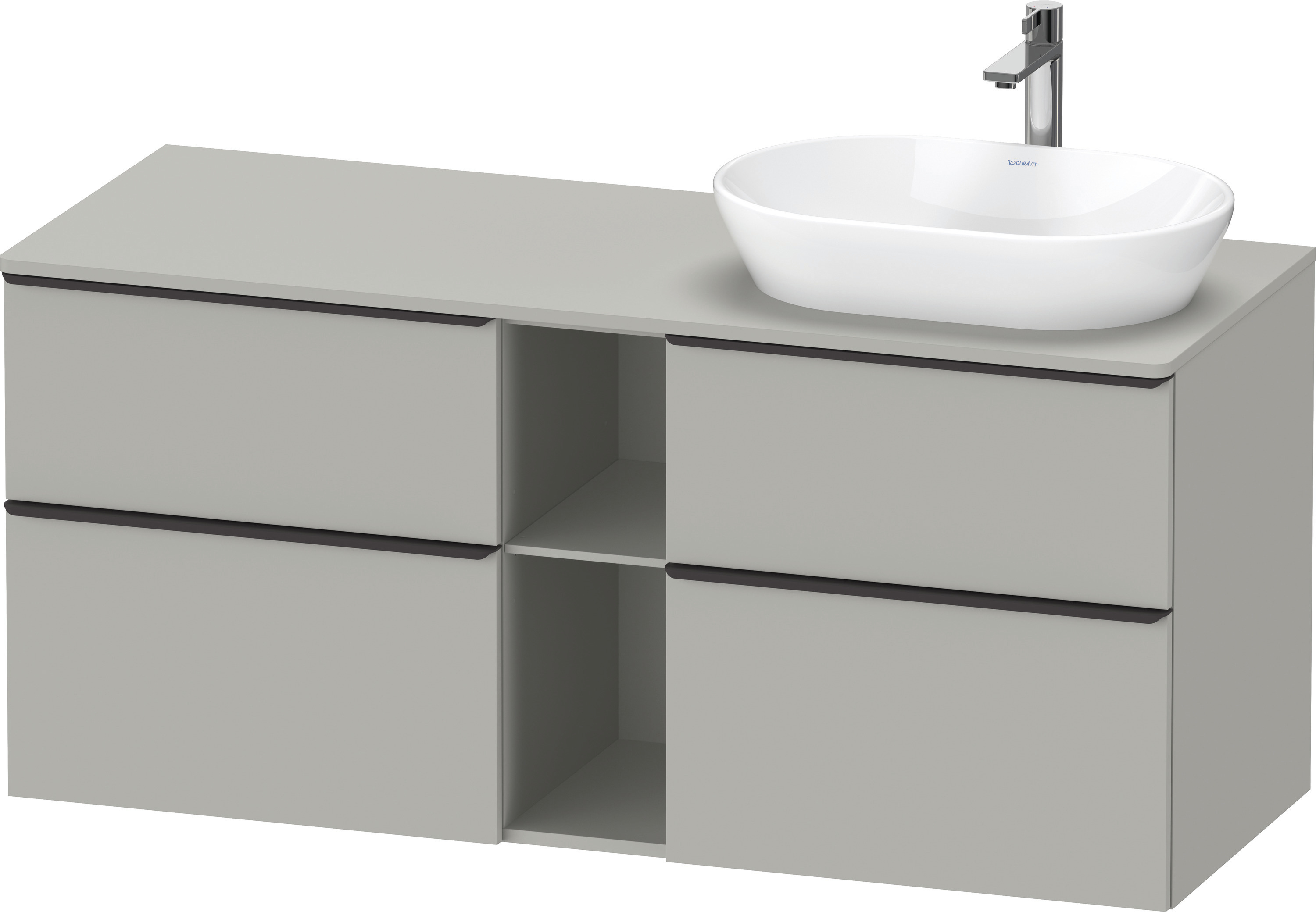 Duravit D-Neo,Kons-WTU,R,AZ:2,SBK:2,Gr:D.Schw 1400x550x644mm,Wdh,Betongrau Matt,Dekor
