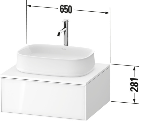 Duravit Konsolen-WTU wh. Zencha 550x650x281mmEiche Schwarz/Taupe Superma
