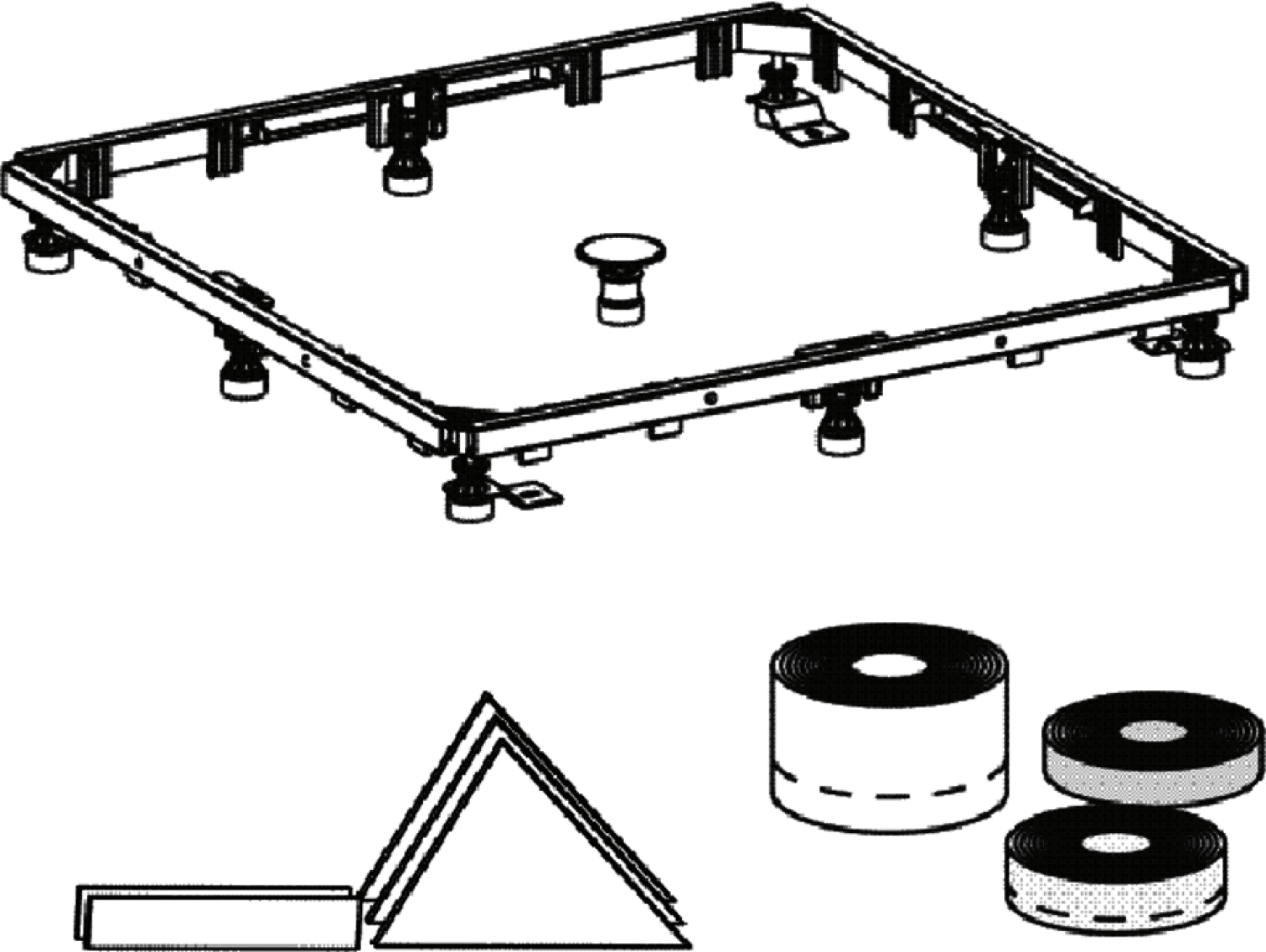 Duschwannen-Set Montagerahmen SF 3S+ Universal