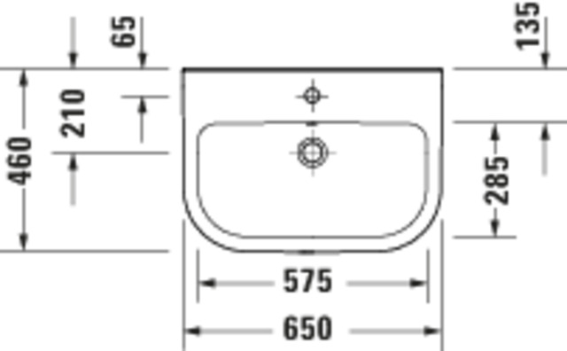 Duravit DU D-Code 2.0 WT 650x460mm,m.ÜL, Weiß