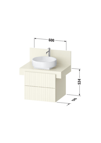 Duravit Balcoon Konsolen-WTU 600X522 Sbk.2,Elfenbein Struk.,Korp.Elfenb.M.