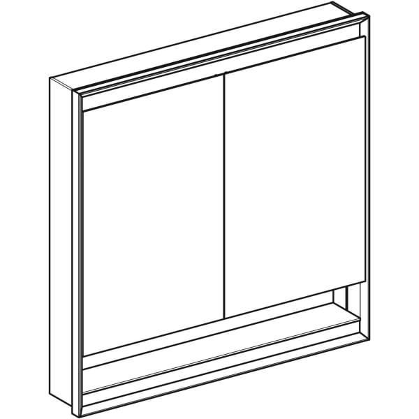 Geberit ONE Spiegelschrank mit Ni/Comf.Light 2 Türen, UP-Mont., 90x90x15cm, weiß