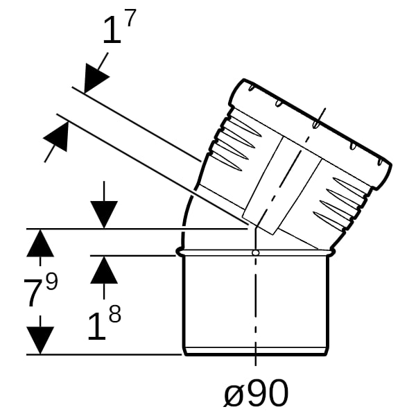 Geberit Silent-Pro Bogen 30Gr d90mm