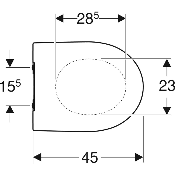 Geberit iCon WC-Sitz, schmales Design, weiß mit Absenkautomatik, antibakteriell