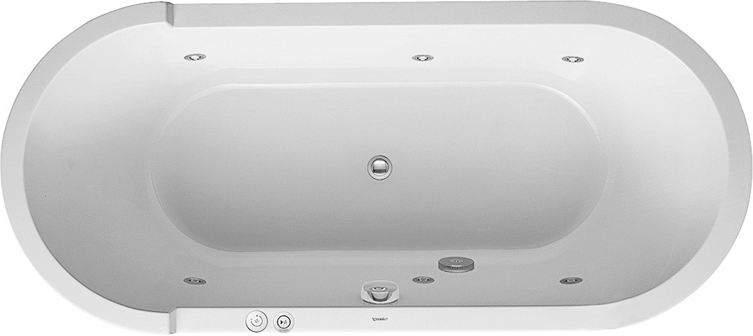 Duravit Starck Whirlw. 1800x800mm,Einbau,oval Acryl, 2 Rückens.,Jet-Syst., Weiß