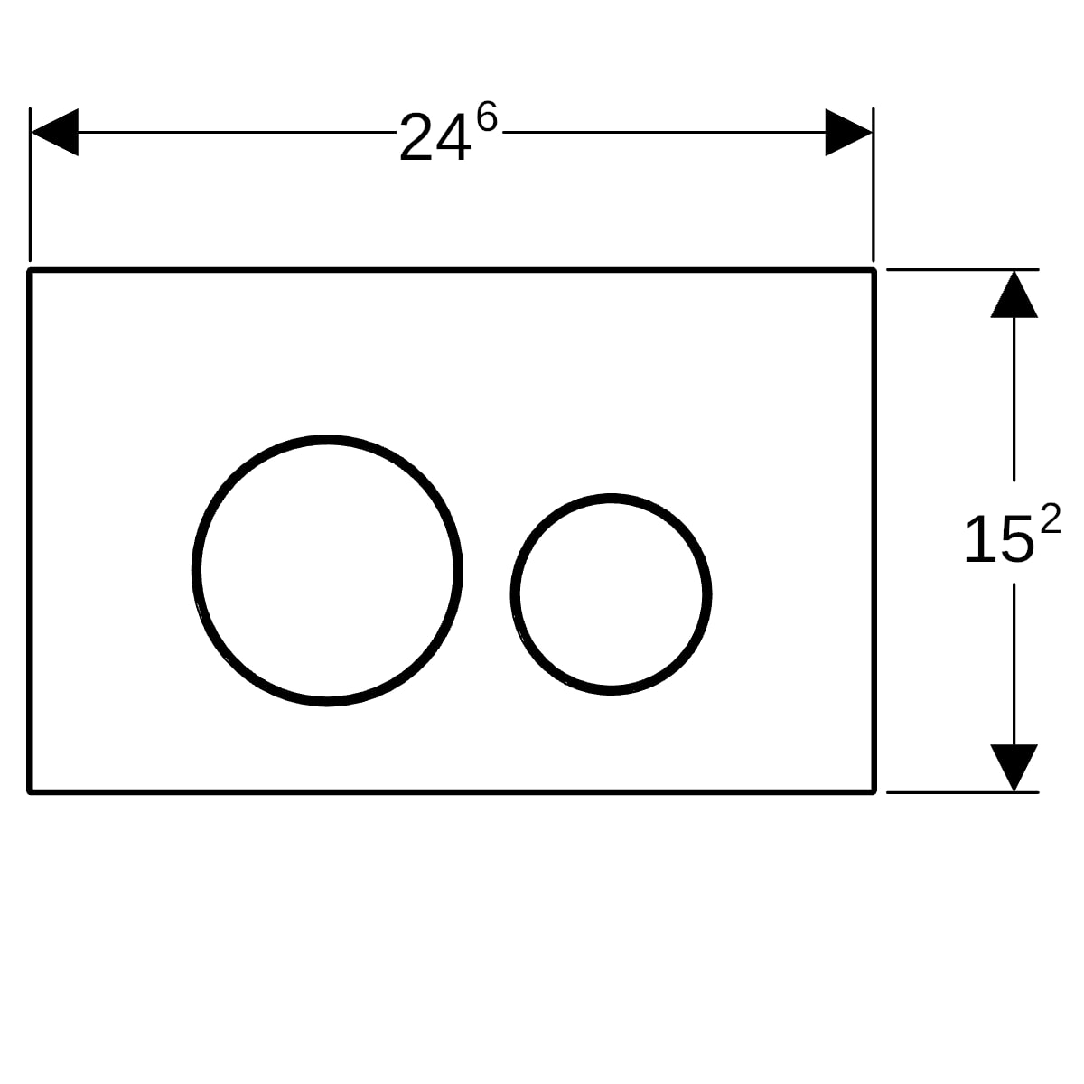 Geberit Sigma40 BetPl., rund, f. 2-Mengen-Sp. schwarzchrom gebürstet, Etc