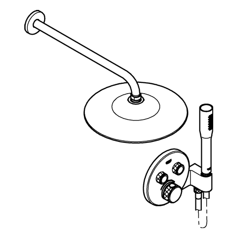 GROHE UP-Duschsys. GrohthermSmartControl 34744 runde Form mit THM/KB/HB chrom