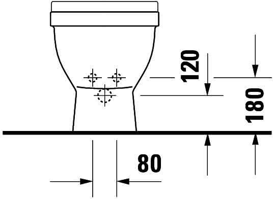 DU Stand-Bidet Starck 3 560 mm mit ÜL, mit HLB, 1 HL, weiß