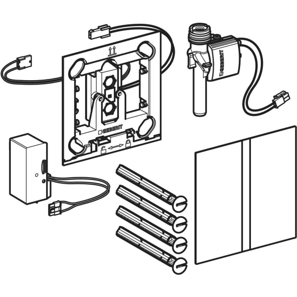 Geberit Typ 40 UR-Strg., eckig, elektron. Sp. Netzbetrieb, weiß Glas
