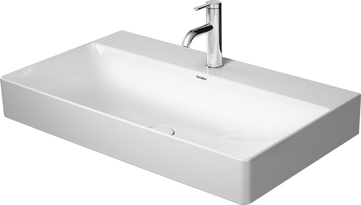 DU Möbelwaschtisch DuraSquare 800mm o.ÜL,mit HLB,o.HL,weiß,geschliffen