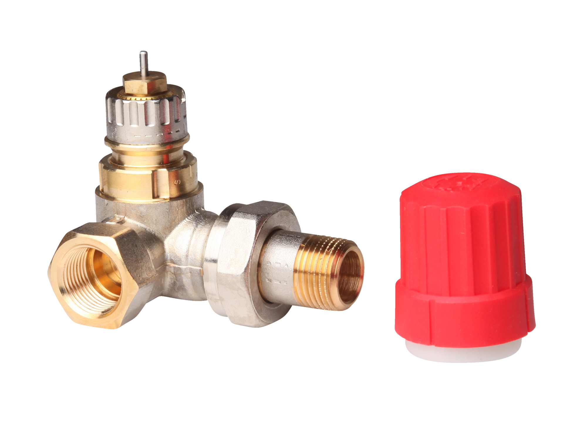 Danfoss Ventilgehäuse RA-N 10 R 3/8, WE links, matt vernickelt