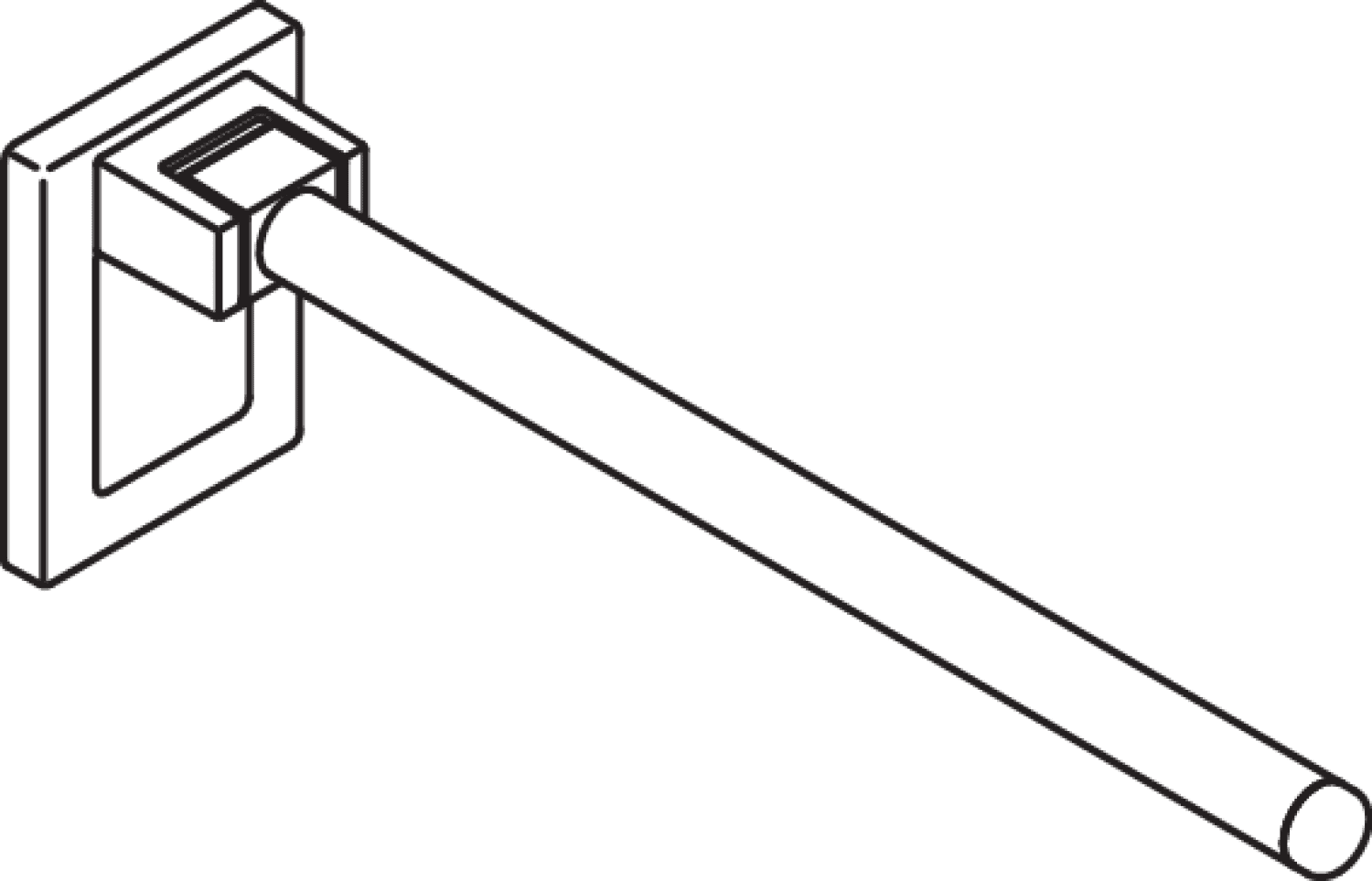 HEWI SK-Griff Mono, L:600mm, Kst., unifarben signalweiß