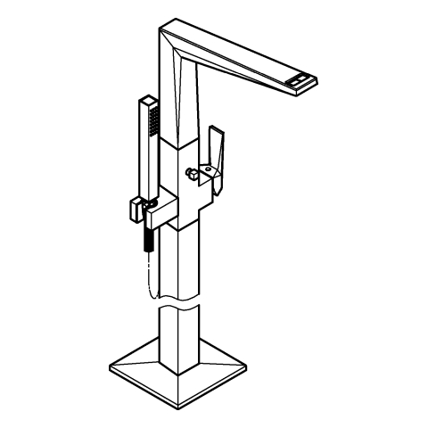 GROHE Wannenbatt. Allure Bril. PC 24424 Bodenmontage Griff VN-Caesarstone chrom
