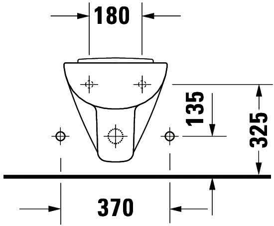 DU Wand-Bidet D-Code Compact 480 mm mit ÜL, mit HLB, 1 HL, weiß