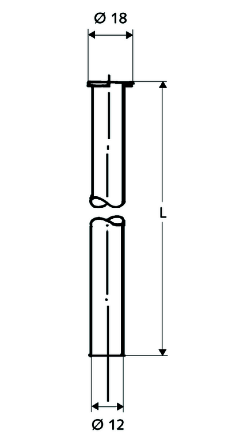 SCHELL Kupferrohr 1/2" Bördel, d:12, L:500, chrom