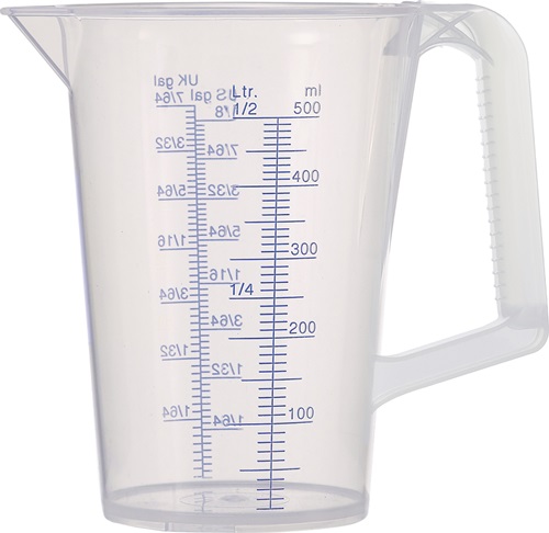 Messbecher 0,5l blau bedruckte Skala PP PRESSOL Messbecher 0,5l blau bedruckte Skala PP PRESSOL