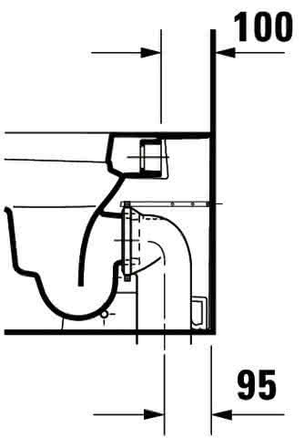 DU Stand-WC Happy D.2 570 mm Tiefspüler, Abg.waagr., BTW, weiß
