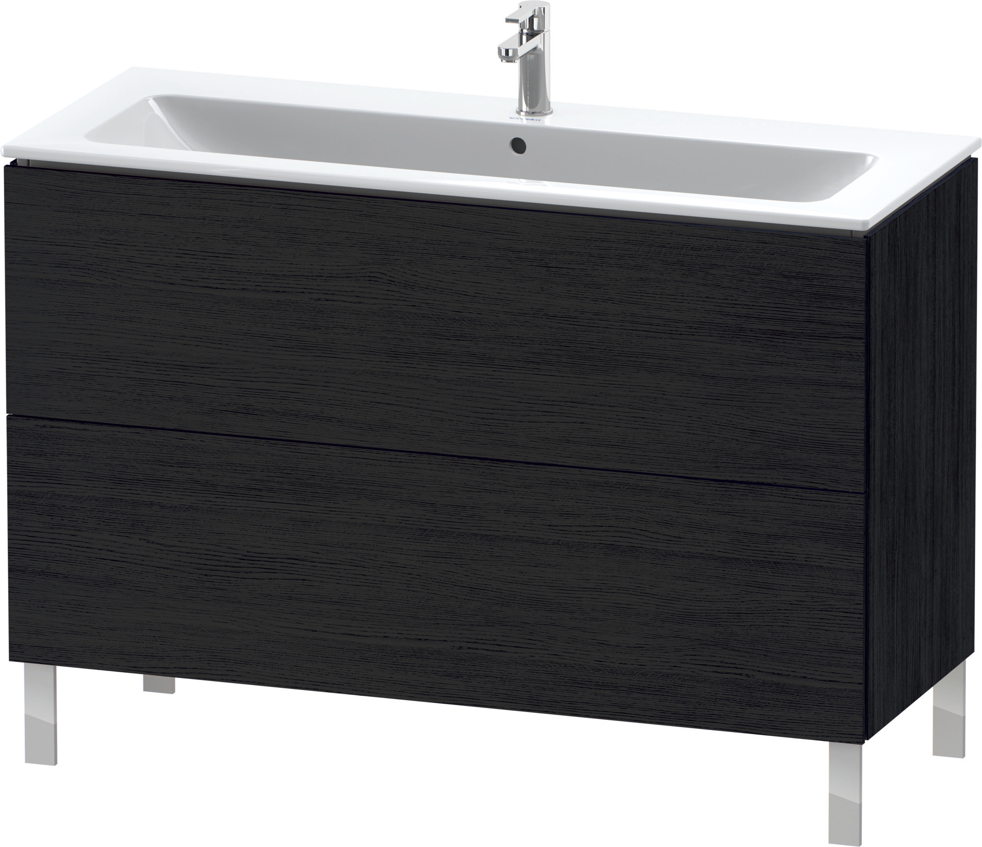 Duravit WTU stehend L-Cube 481x1220x704mm 2 Auszüge, f.233612, Eiche Schwarz
