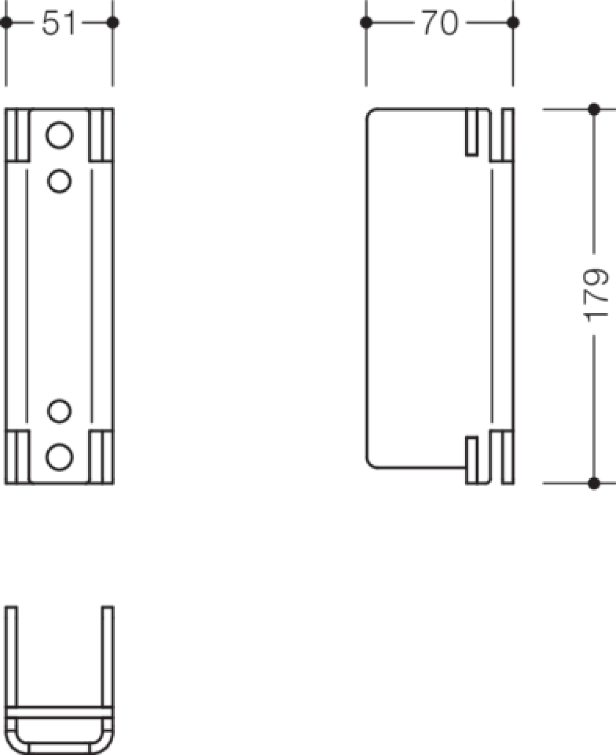 HEWI Aufnahme für Montageplatte SK-Griff S50