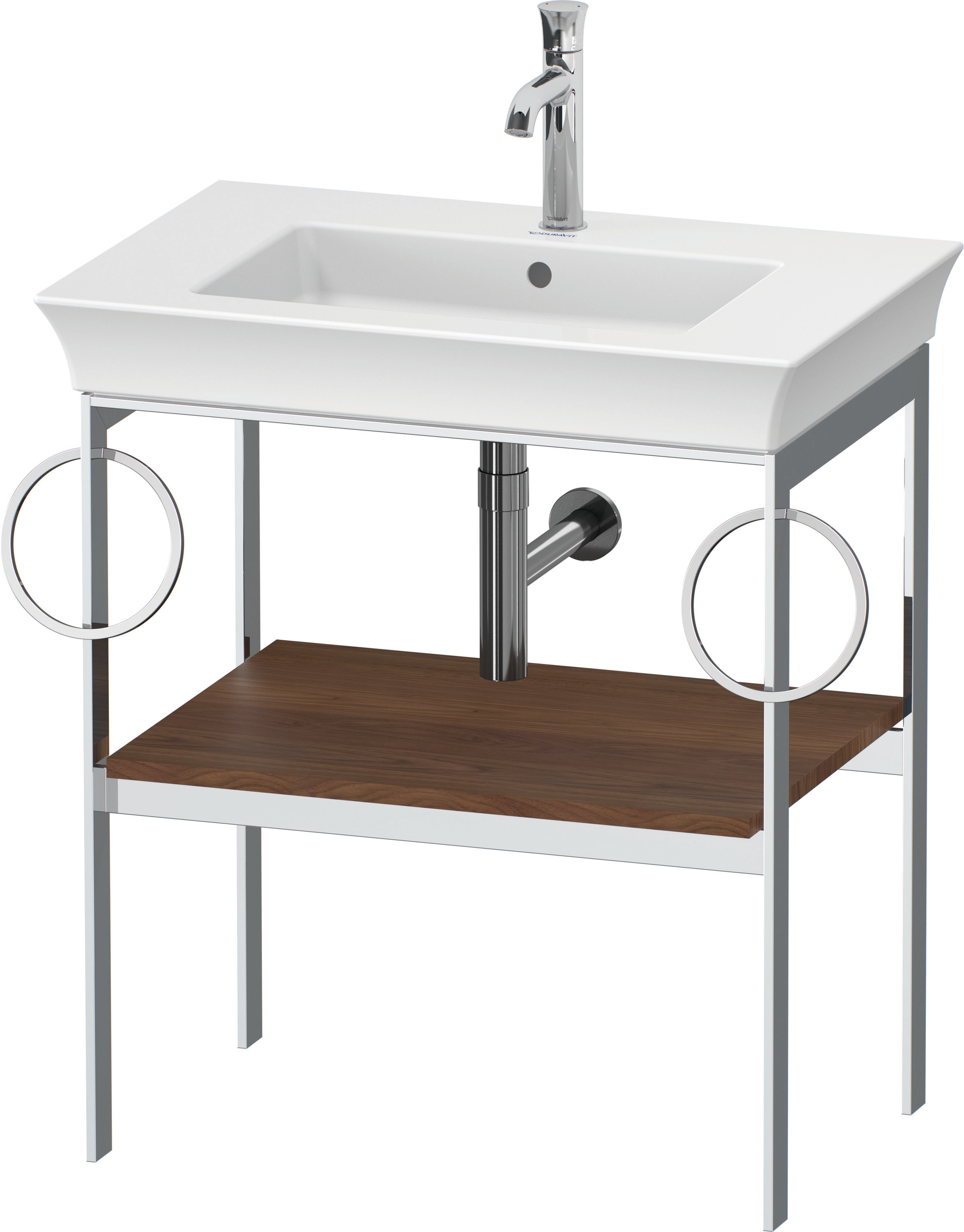 Duravit Metallkonsole bodenst. White Tulip 760x684x450,2 HH,Am.Nussbaum Massiv