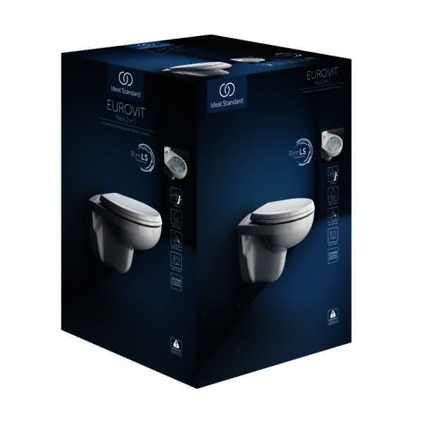 IS Wand-T-WC-Kombipaket Eurovit, randlos,m.Softclosing,355x520x350mm,Weiß