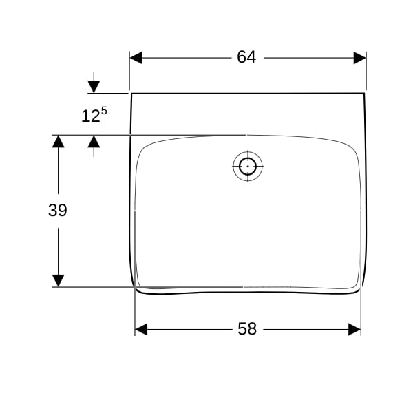 Geberit Renova Comfort WT barrierefrei 65x55cm, o. Hl., o. Ül., weiß