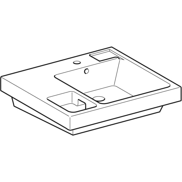 Geberit Bambini Waschtisch m. Schwammbecken 60x55cm, m.Hl.re, m. Ül., weiß, KeraTect