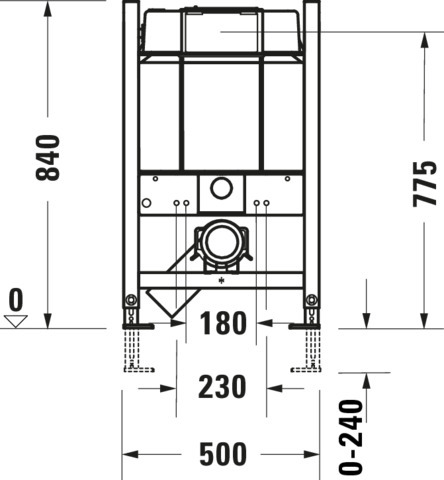 Duravit DuraSyst. für WWC, Basic,Trockenbau Höhe 840,Spülbed.mechanisch Vorne/Oben