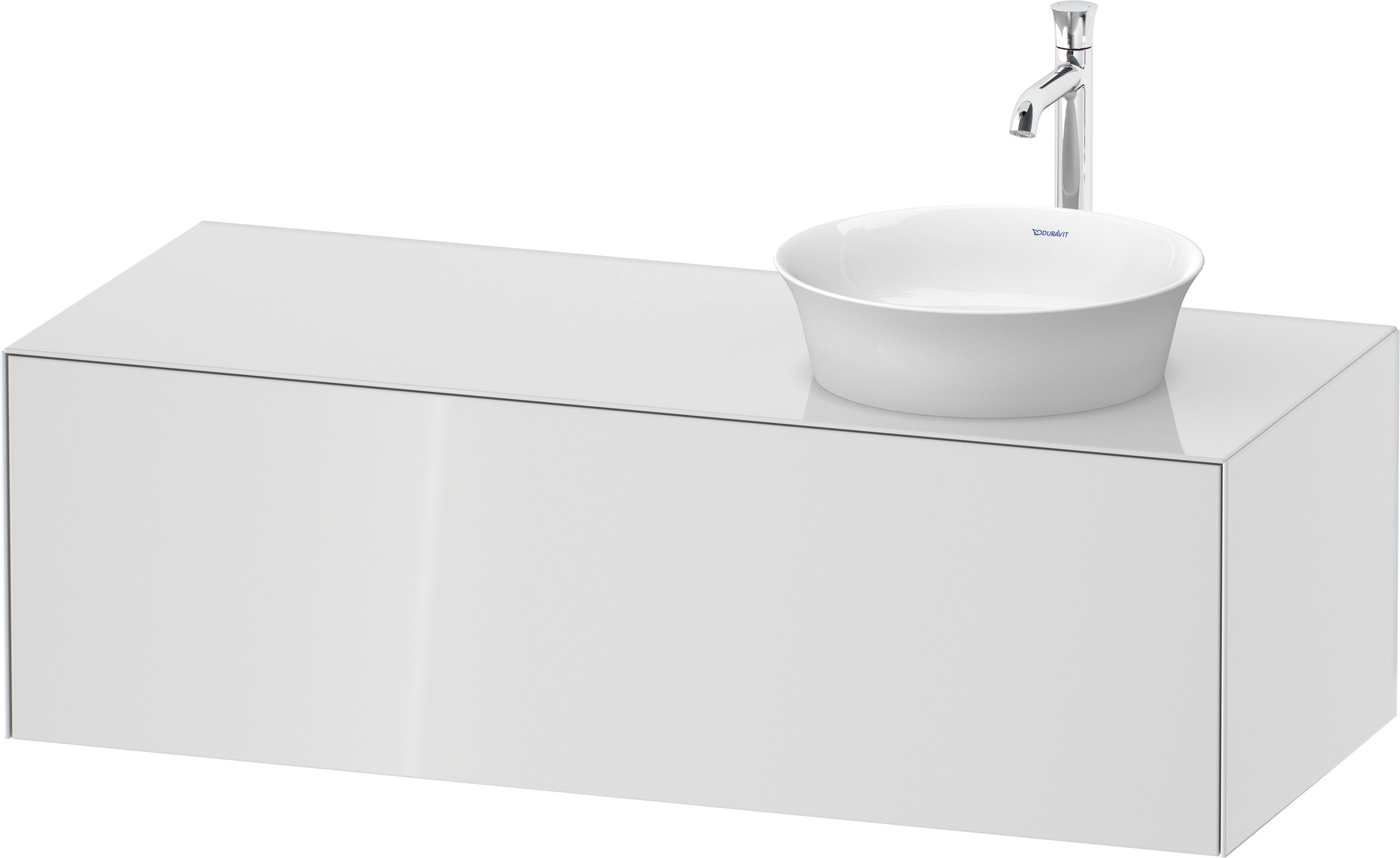 Duravit WTU White Tulip wandh,1 Auszug,B re. 408x1300x550mm, Weiß Hochglanz