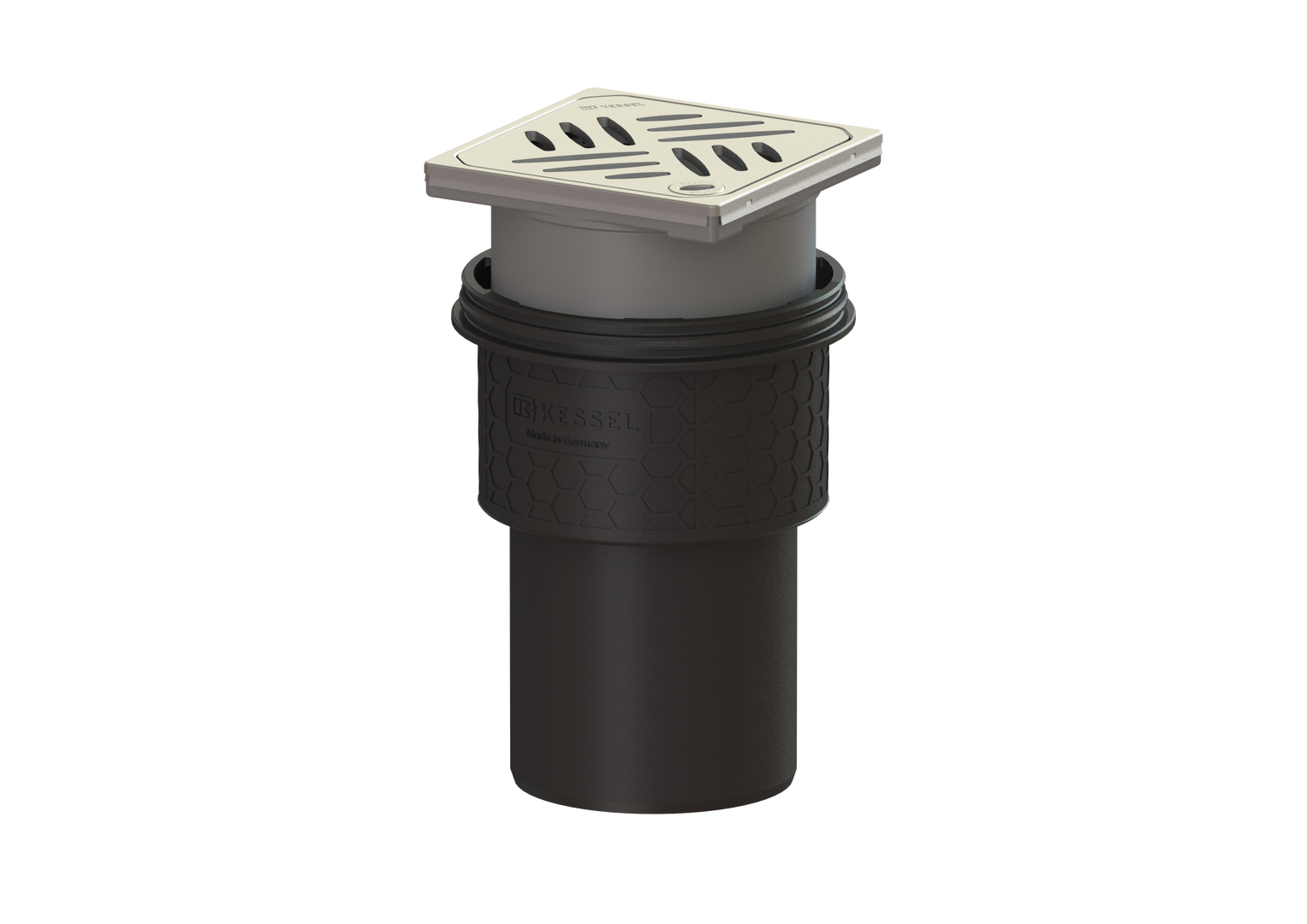 KESSEL-Boden-/Deckenablauf Ecoguss DN 100, senkrecht, Designrost