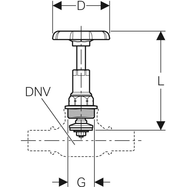 Geberit Oberteil mit Handrad G1 1/4