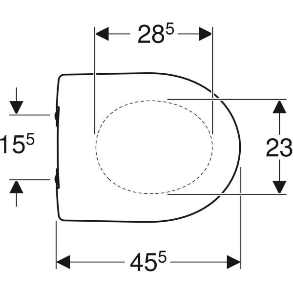 Geberit Renova WC-Sitz, Befestigung von oben mit Absenkautomatik, Quick Release, weiß