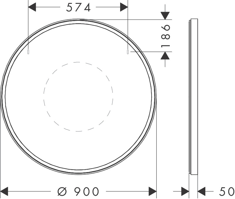 Hansgrohe Xarita S Spiegel 900/50 mit LED Beleuchtung IR Sensor Mattweiß