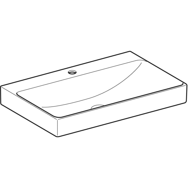 Geberit ONE Waschtisch 75x48 cm m. Hl., o. Ül., weiß, KeraTect