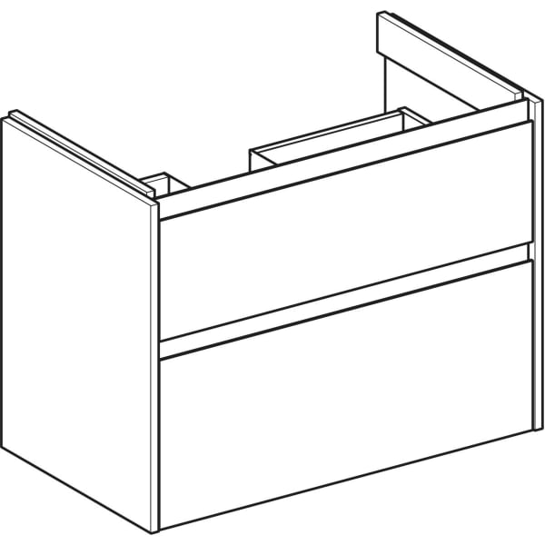 Geberit Renova Plan US f. WT, m. 2 Schubladen 79,4x60,6x44,6cm, weiß/l. seidenglanz
