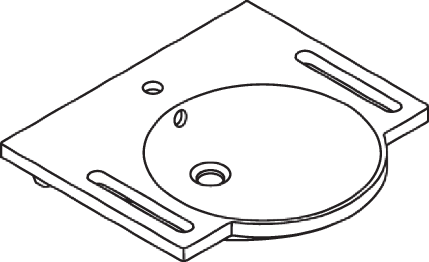 HEWI Waschtisch mit Griffmulden 600 x 550mm, mit Überlauf, 1 Hahnloch