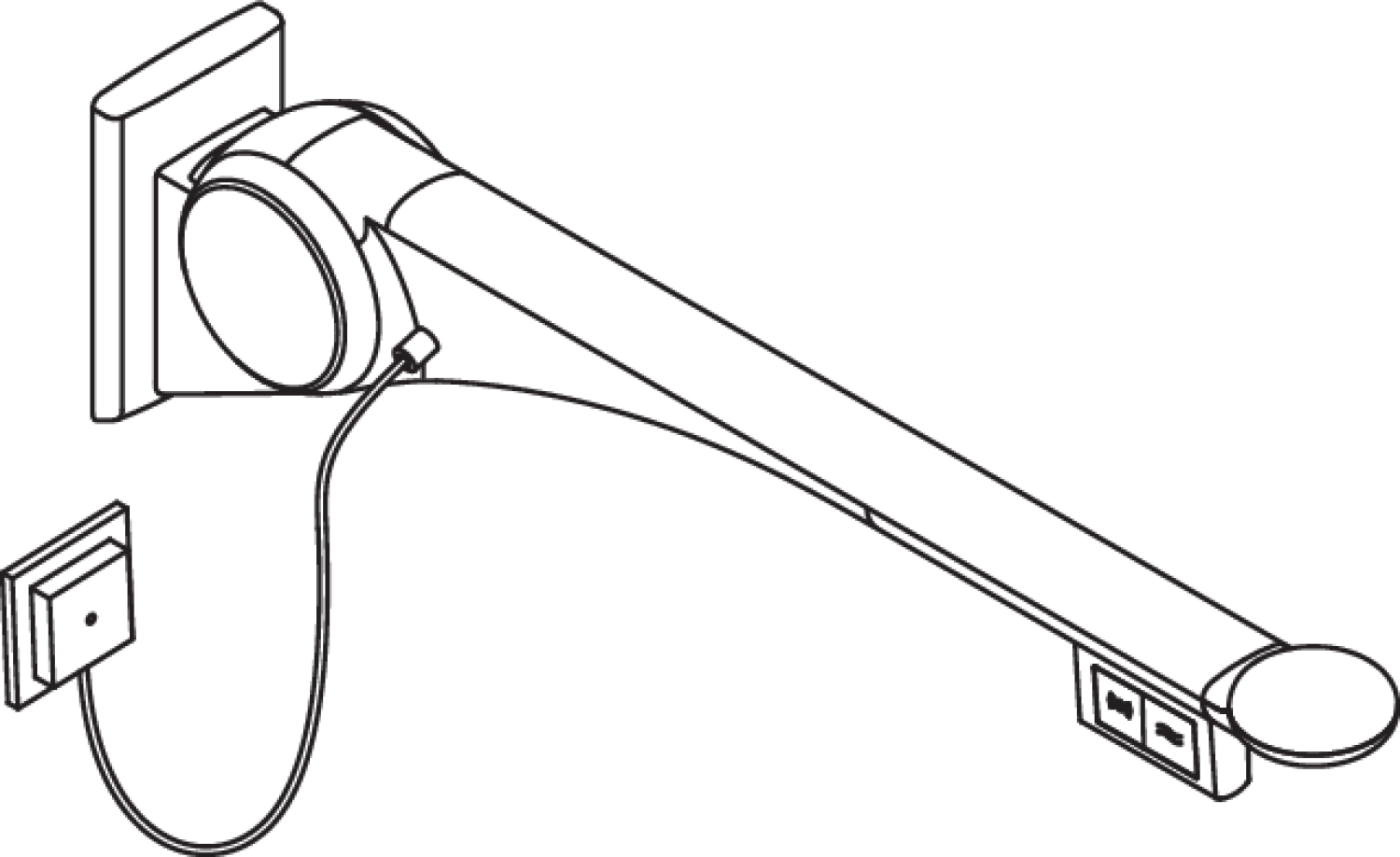 HEWI Stützklappgriff Premium,850 mm, li Spül/FT(E-Ausf.) weiß hochgl.- weiß matt