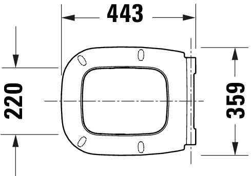Duravit Univ. WC-Sitz Eckig Tief 443mm Ülap. Absenkaut.,abnehmb.,Scharn. Edelst.,Weiß