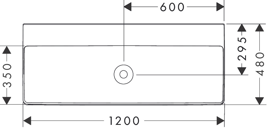 Hansgrohe Waschtisch Xelu Q 1200x480mm ohne Überlauf,SmartClean weiß