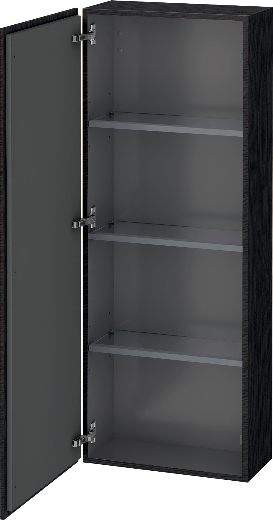Duravit Halbhochschrank L-Cube 243x500x1320mm 1 Tür, TA li., Eiche Schwarz