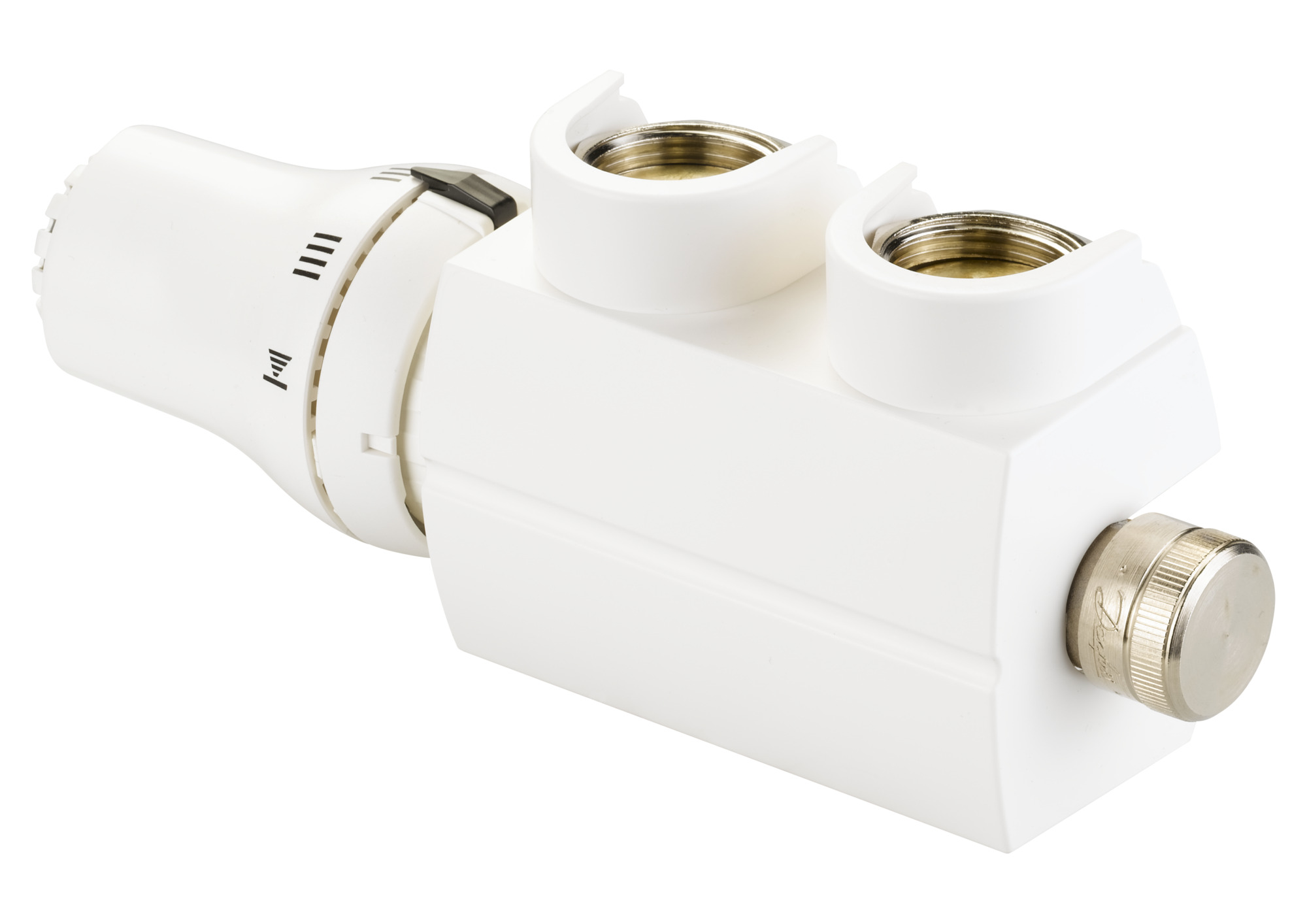 Danfoss VHS Ventilset RAL 9016 Heizkörper R 1/2, Eck