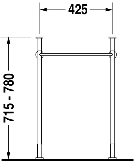 DU Metallkonsole Vero für 045450, höhenverstellbar, chrom