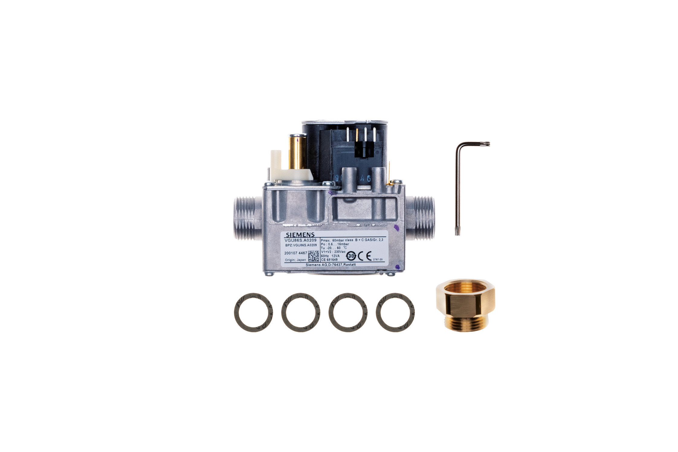 BRÖTJE Gasventil VGU86S inkl. Adapter a. VGU86  BRÖTJE Gasventil VGU86S inkl. Adapter a. VGU86
